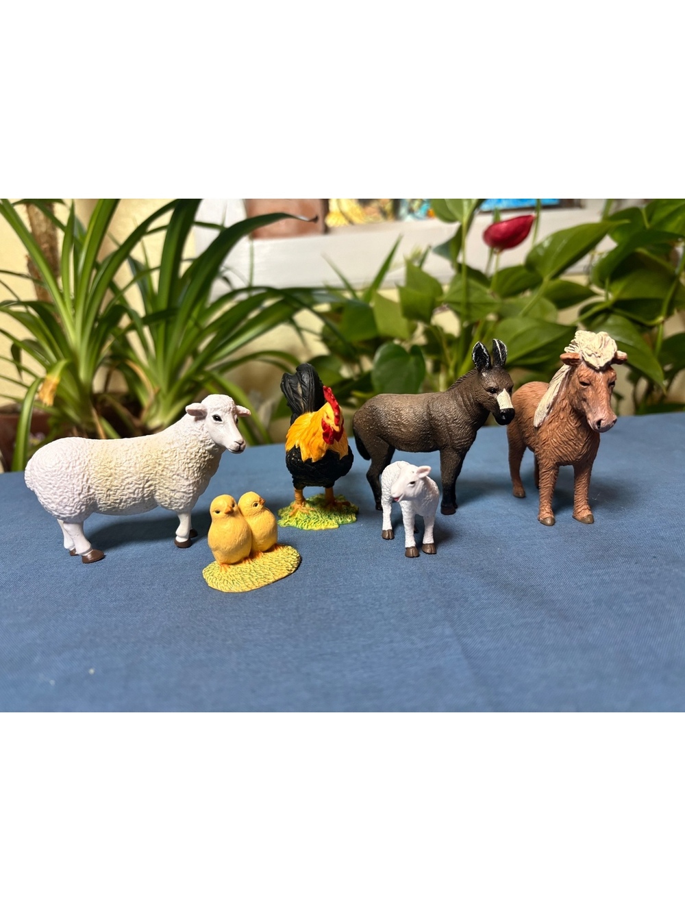 Lot of 6 Terra by Battat farm animal lot, Shetland pony, rooster Toys Figurine